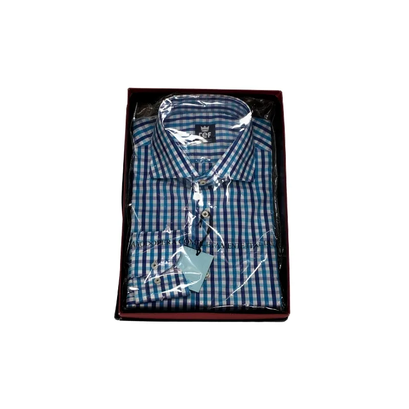 Blue & White Check Shirt